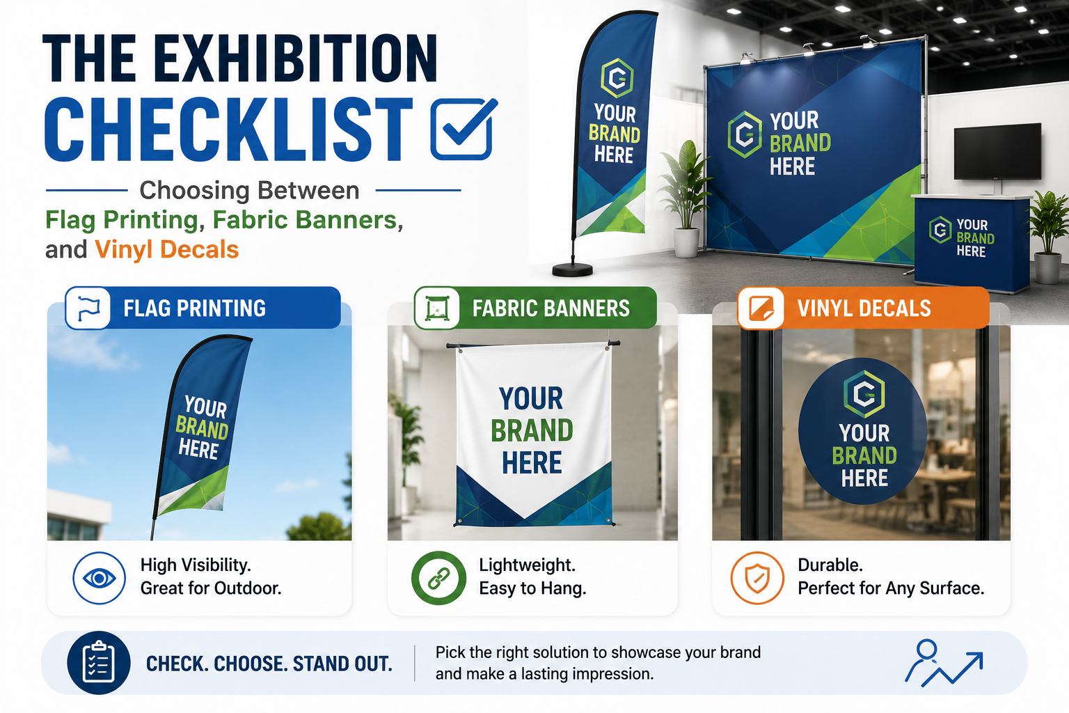 The Exhibition Checklist: Choosing Between Flag Printing, Fabric Banners, and Vinyl Decals