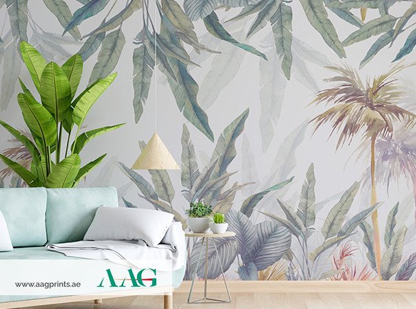 Tropical Leaves Wall Mural Dubai