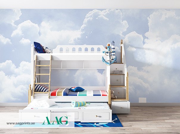 Dreamy Blue Sky - Kids Wallpaper Dubai