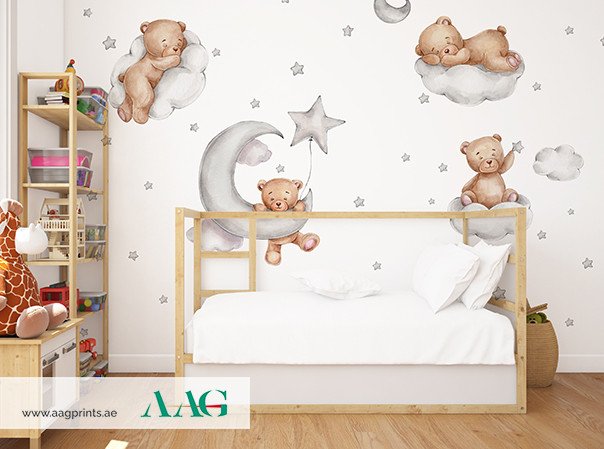 Sleeping Teddy_Kids Wallpaper Dubai