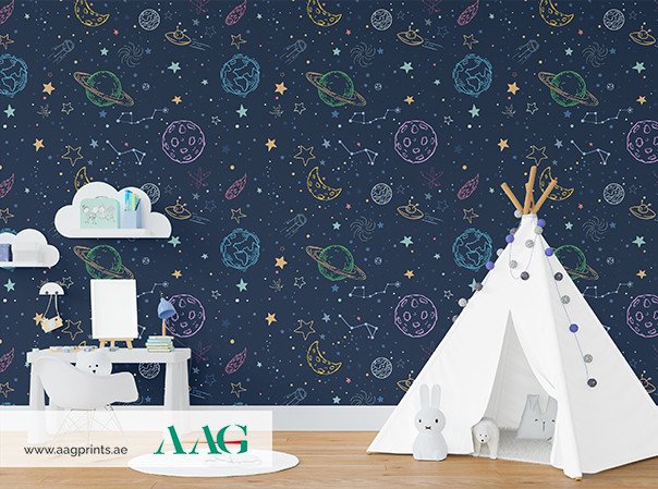 Space Pattern _ Kids Wallpaper Dubai