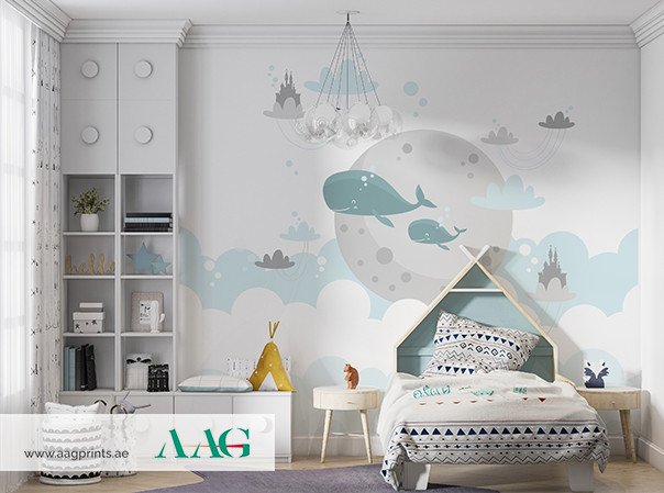 Whale's Wonderland - Kids Wallpaper Dubai