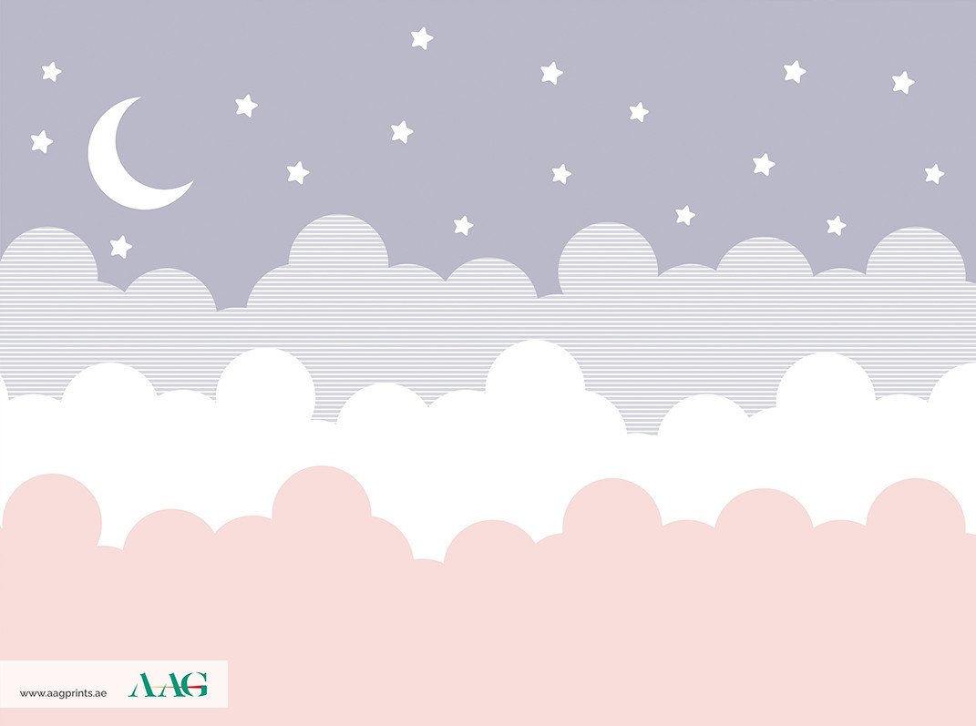 Clouds and Stars - Kids Wallpaper Dubai