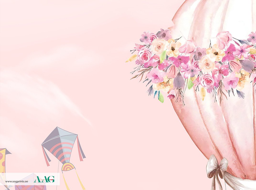 Flying Balloon Floral - Kids Wallpaper Dubai