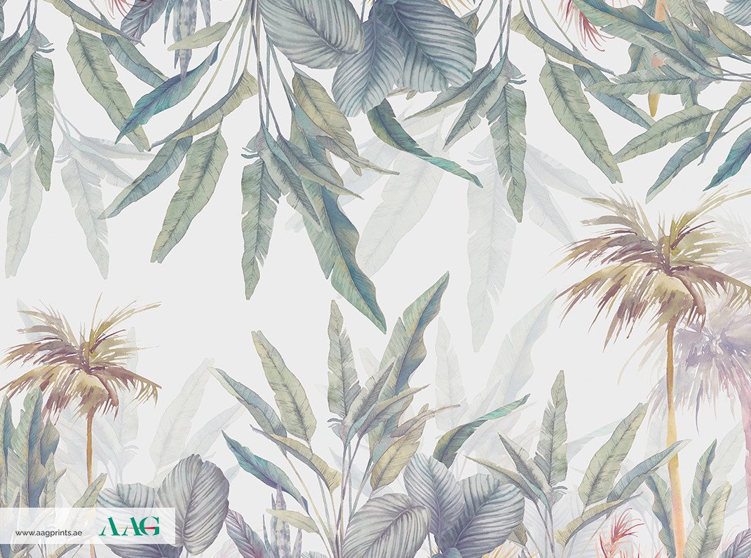Tropical Leaves Wall Mural Dubai