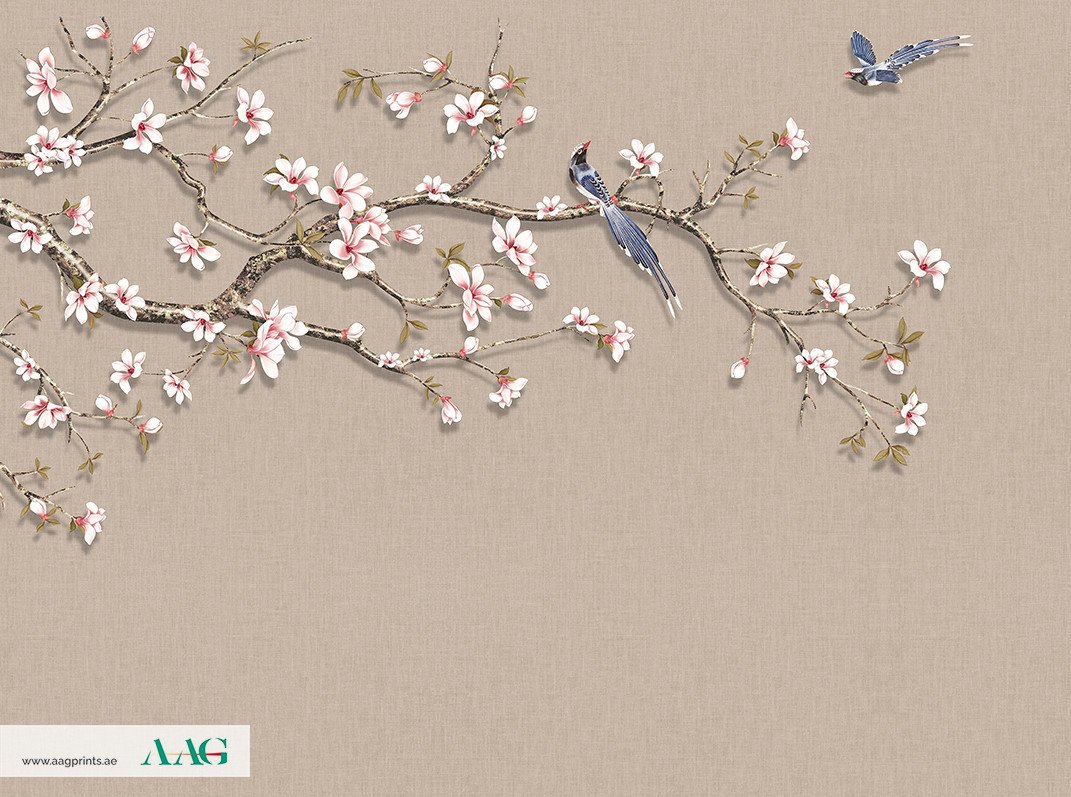 Cherry Blossom Tree Branch Mural Dubai