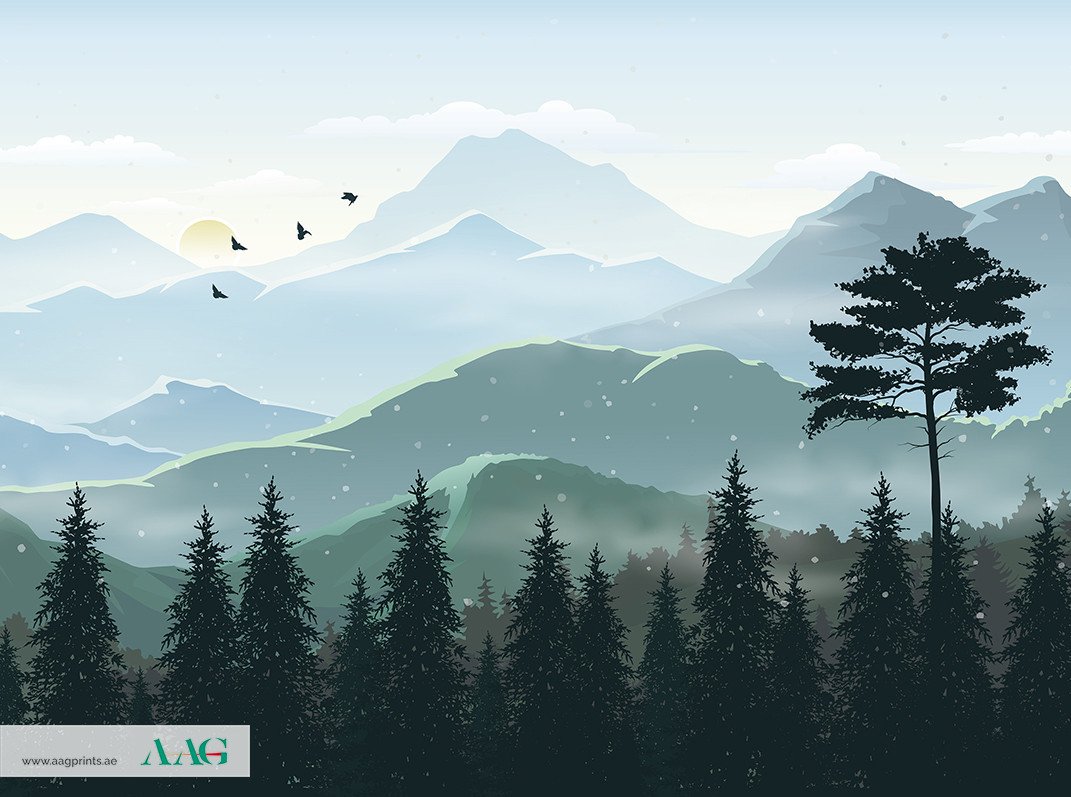 Mountains Landscape Mural Dubai