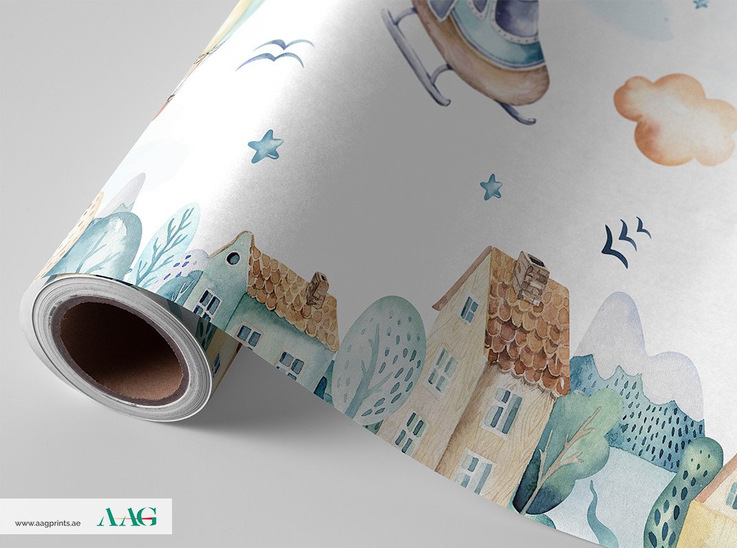 Watercolor Sky Safari - Kids Wallpaper Dubai